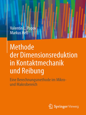 cover image of Methode der Dimensionsreduktion in Kontaktmechanik und Reibung